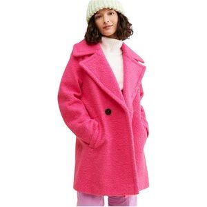 Anthropologie NVLT Emilia Pink Sherpa Teddy Coat pink medium